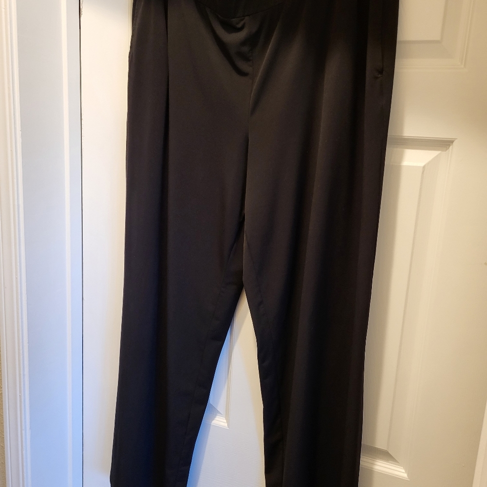 Susan Graver Black Liquid Knit Palazzo Pants Size XLarge